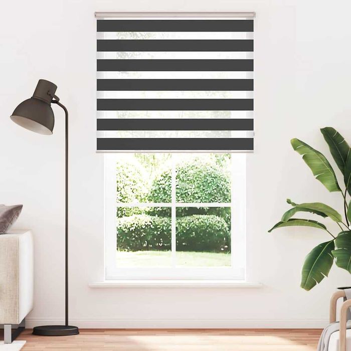 Jaluzele Zebra pentru role 135x230 cm lățime material 130,9 cm negru