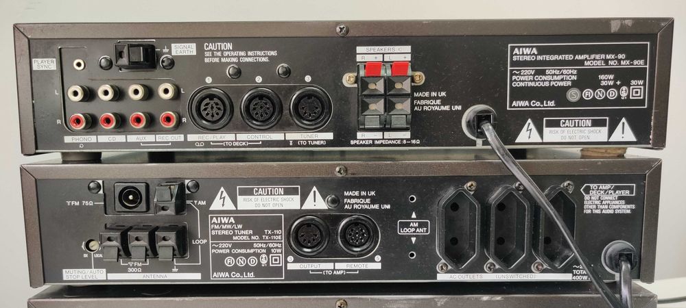 Linie Audio Vintage Aiwa MX-90 TX-110 FX-50 Amplificator Tuner Deck