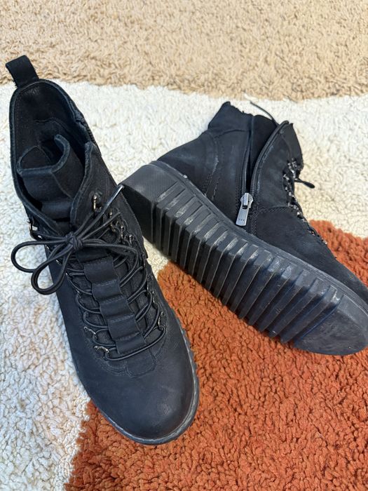 Bocanci din piele naturală, negri