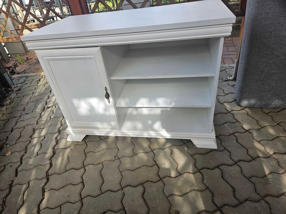 Comodă TV Mobexpert albă – stare foarte bună