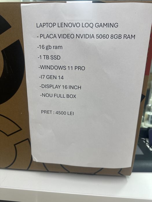 Lenovo LOQ gaming i7 5060 nvidia •Matei Amanet Crangasi •