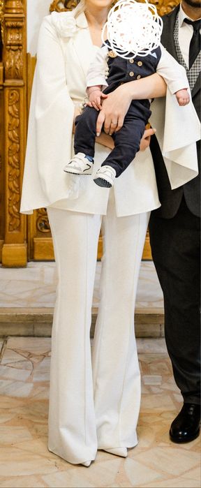 Costum alb pentru botez/cununie civila