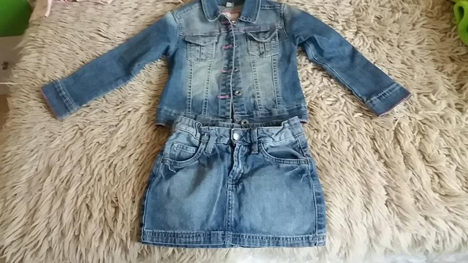 Продавам дънков комплект.Яке 104 см 3_4 год.Пола 110-116см