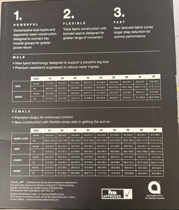 Състезателен бански номер 18, SPEEDO FASTSKIN LZR PURE INTENT