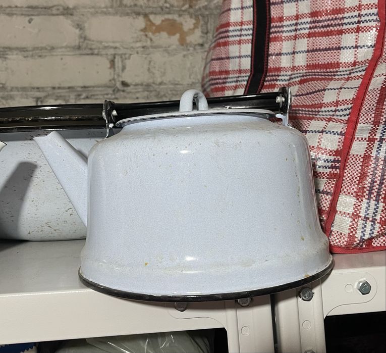 Винтажный эмалированный чайник, 3,5 литра