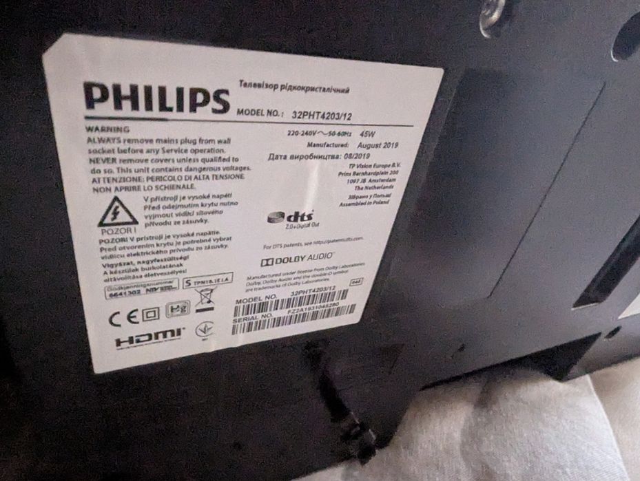 Vând televizor Philips  non smart, hd, 80 cm
