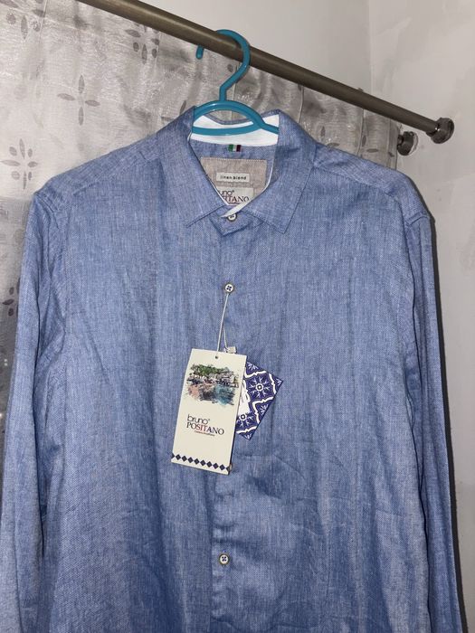 Cămașă de in Bruno Positano – French Blue