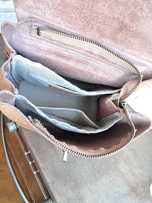 дамска раница малка кожена чанта-естествена кожа