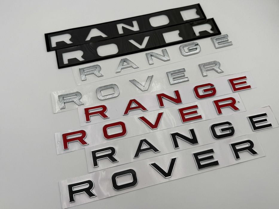 Emblema Compatibila Range Rover scris fata/spate rosu/crom