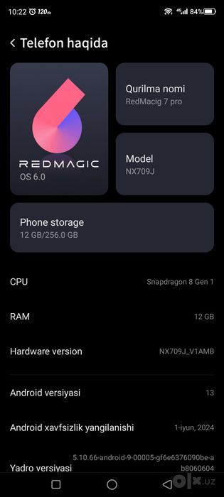 RedMacig 7 pro  12/256 gaming phone