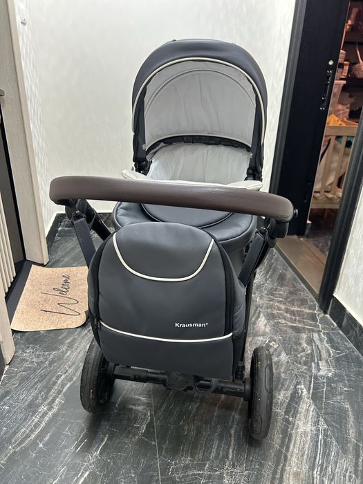 Krausman Rider Soft Grey 3 in 1 + Scoică ADAC – Stare Foarte Bună