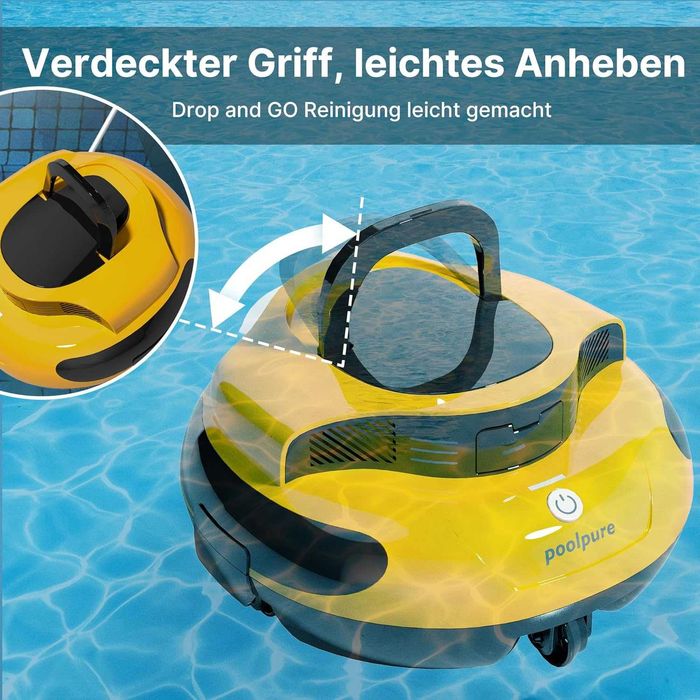 POOLPURE 2025 безжичен робот за почистване на басейн 100 мин