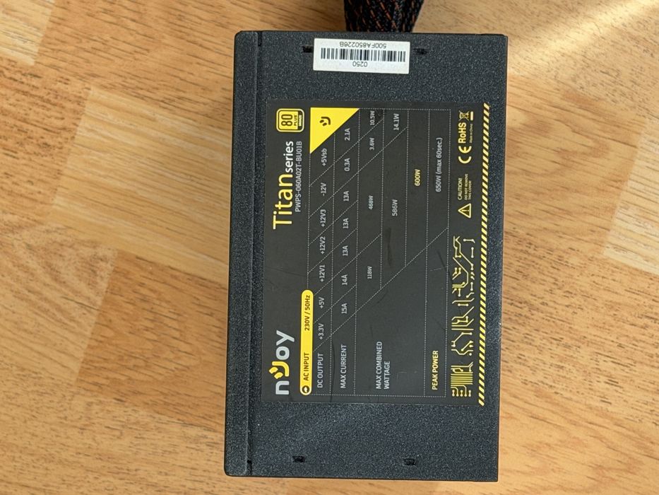 Sursa ATX nJoy Titan, 600W Real Power, PFC Activ, 80 Plus Bronze