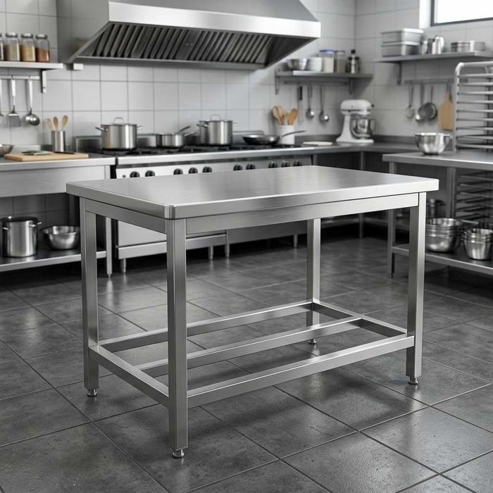 Nerjaveyka oshxona stoli 1.1m / Стол рабочий Нержавейка (с полкой)