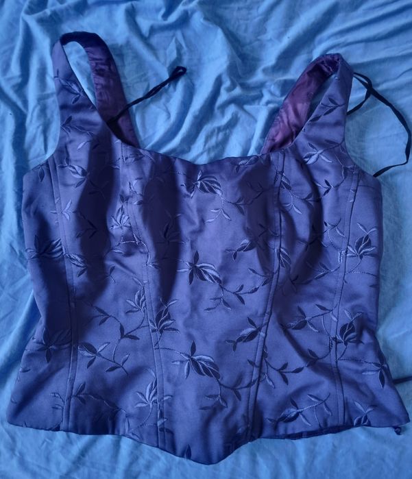 Лилава рокля от две части с корвета, 38