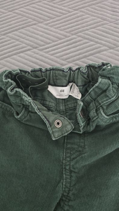 Pantaloni H&M Slim Fit velur verde