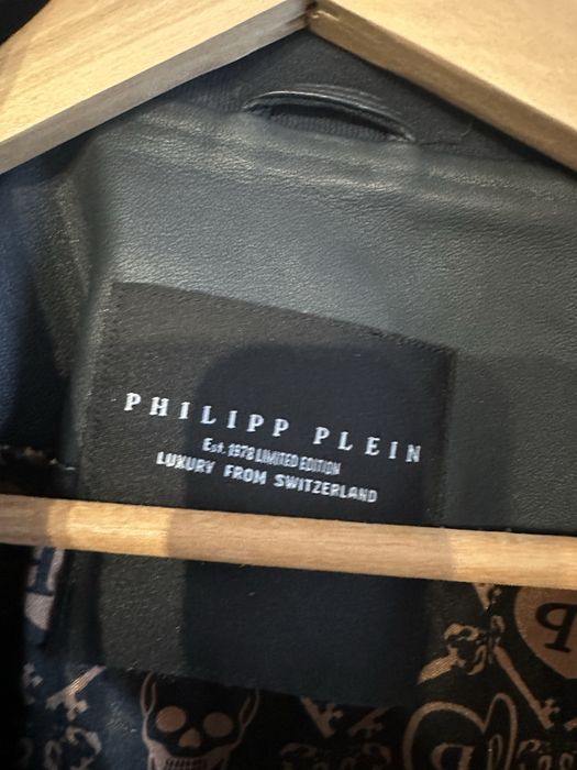 Geaca Philipp Plein Lether dark blue 3xl