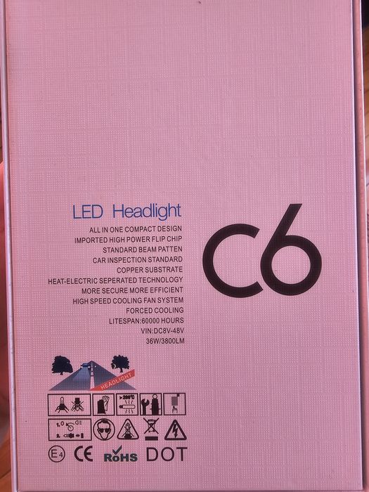 Автомобилни LED крушки, C6 H7 6000K