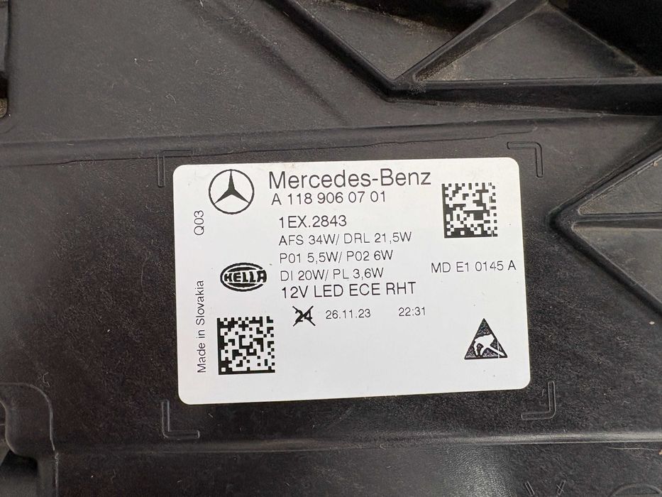 Far stanga full led Mercedes CLA C118 facelift dupa 2023 cod A1189060701