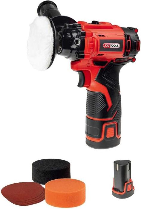 KS Tools 515.4760F Mașină de lustruit cu baterie 12V cu accesorii