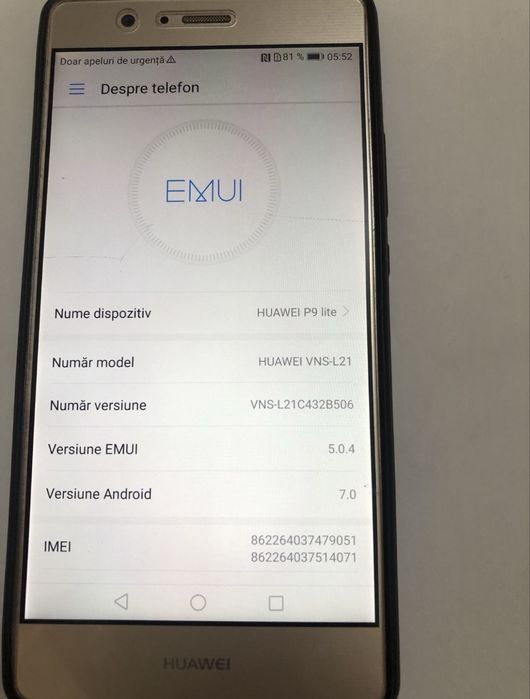 Huawei P9 lite 16 gb 2gb mem/ram functional