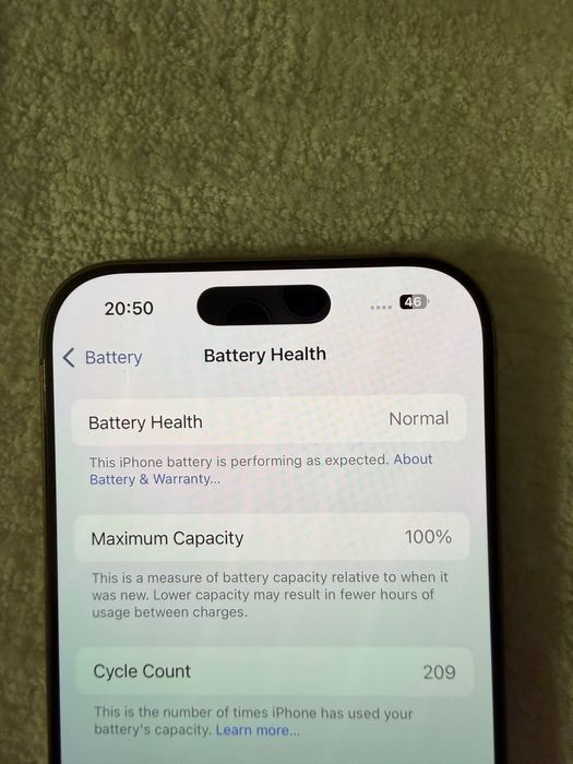 iPhone 16 Pro 256 desert titanium 100% health battery + гаранция