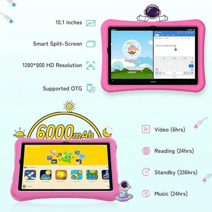 Детски таблет за игри и обучение с включен калъф