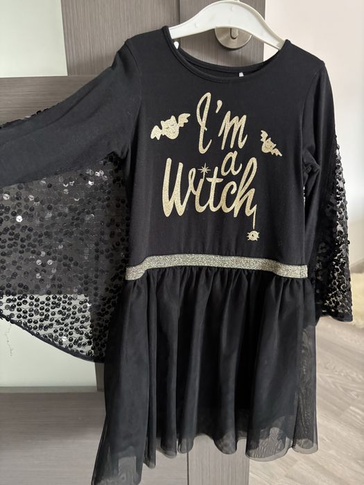 Rochie fetite Halloween Liliac , cu pelerina din paiete