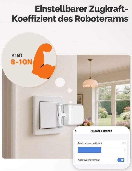 Buton smart MOES Fingerbot compatibil cu Alexa și Google Home