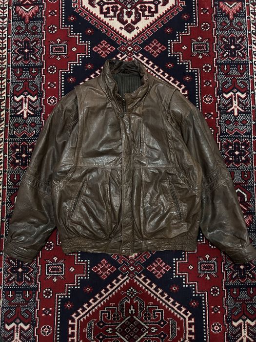 Geacă Bomber Vintage din Piele Naturală