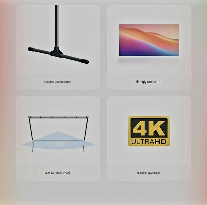 100 dyuymli portativ proyektor ekrani JMGO