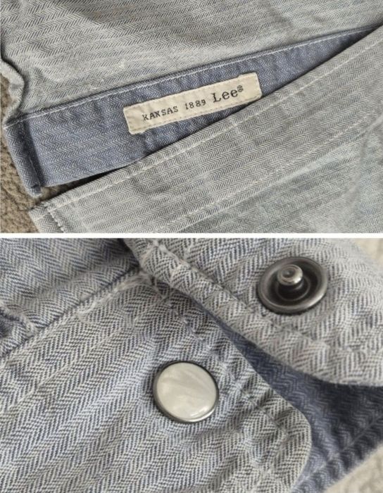 Camasa de blugi, bărbaţi, Lee, Slim Western Albastru, M / L