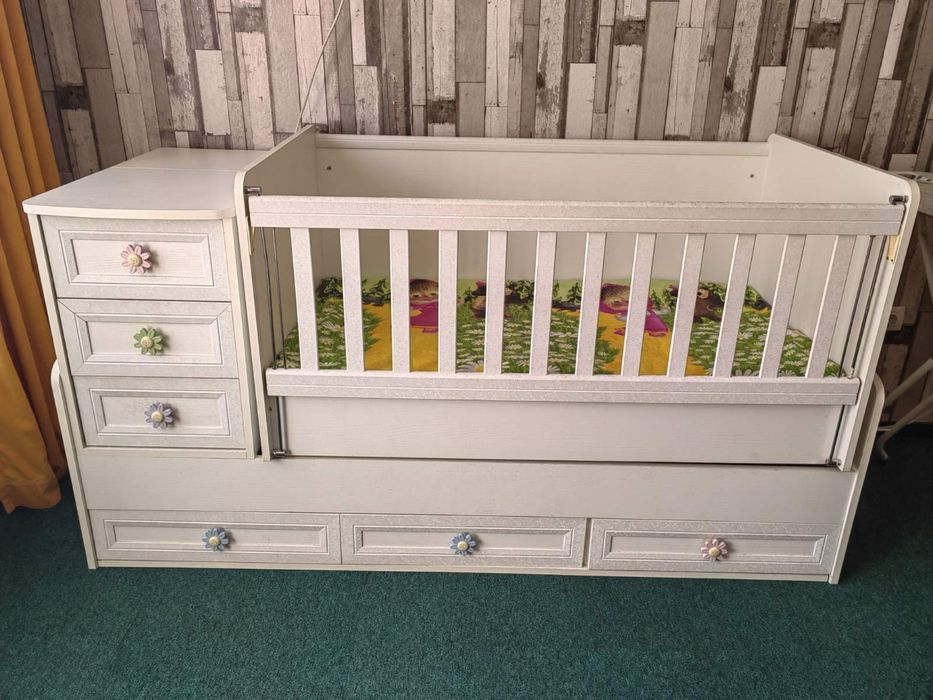 Детско креватче 2 в 1 със матрак