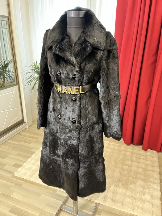 Haina lunga din blana naturala de iepure marime S/M