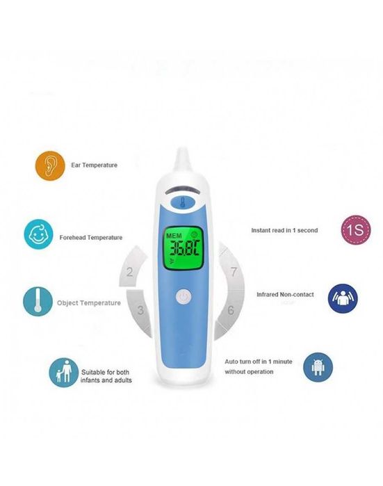 Инфрачервен термометър за чело и уши