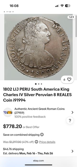 Moneda argint 1802 Carolus IIII in stare excelenta autentica