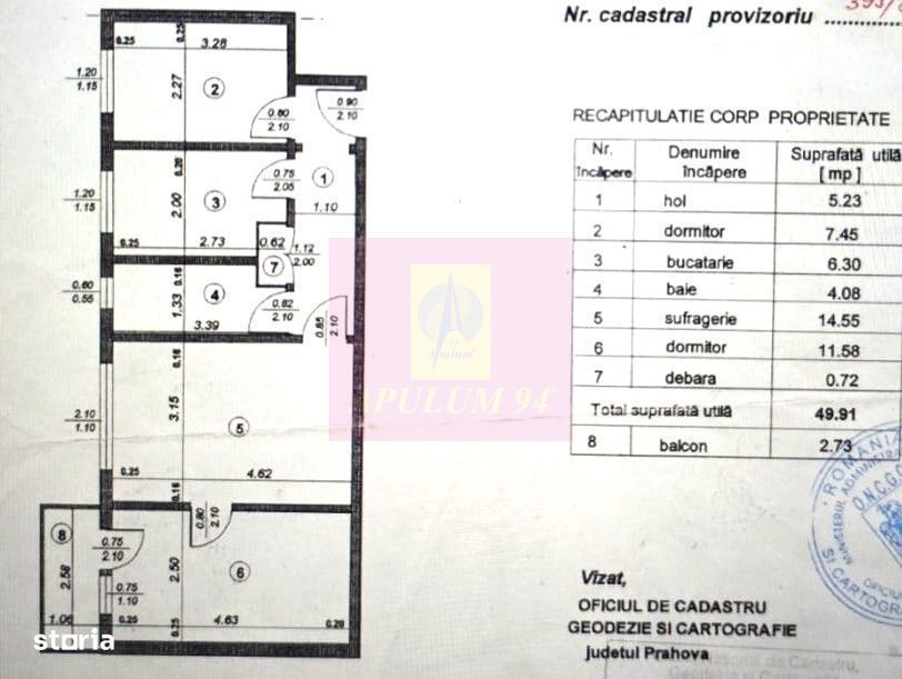 Apartament cu 3 camere de vanzare in Campina, central