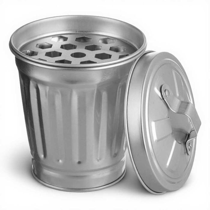 Scrumiera metalica cu capac si model 3D tomberon 9 x 11 cm