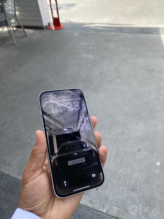 Iphone 15 128 xotira imeikadan otkan oq titanium rangi xolati ideal