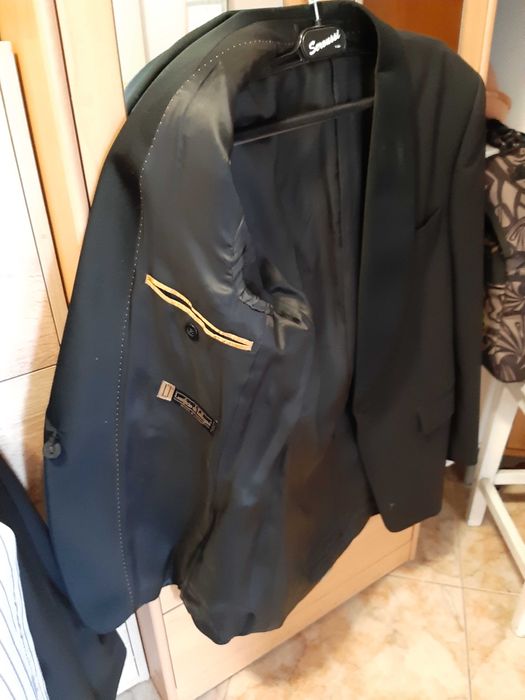 Costum negru barbatesc din Lana+Lycra, Gala, marca Seroussi (Italia)