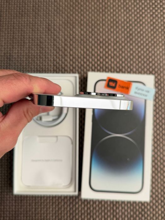 100% БАТЕРИЯ! iPhone 14 Pro MAX Лизинг от 20€/мес / Silver 128Gb - бял/ сив