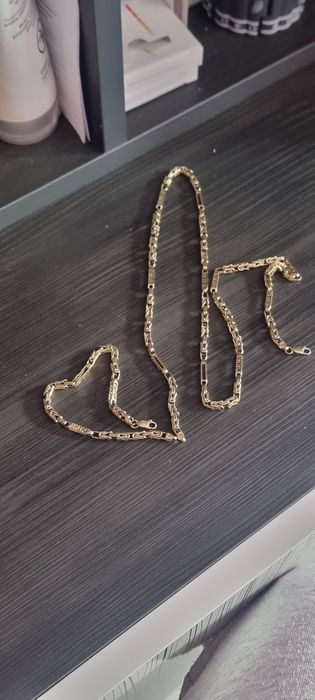 Златен мъжки ланец и гривна