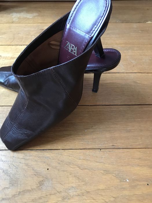 Елегантни чехли от естествена кожа, “ZARA”