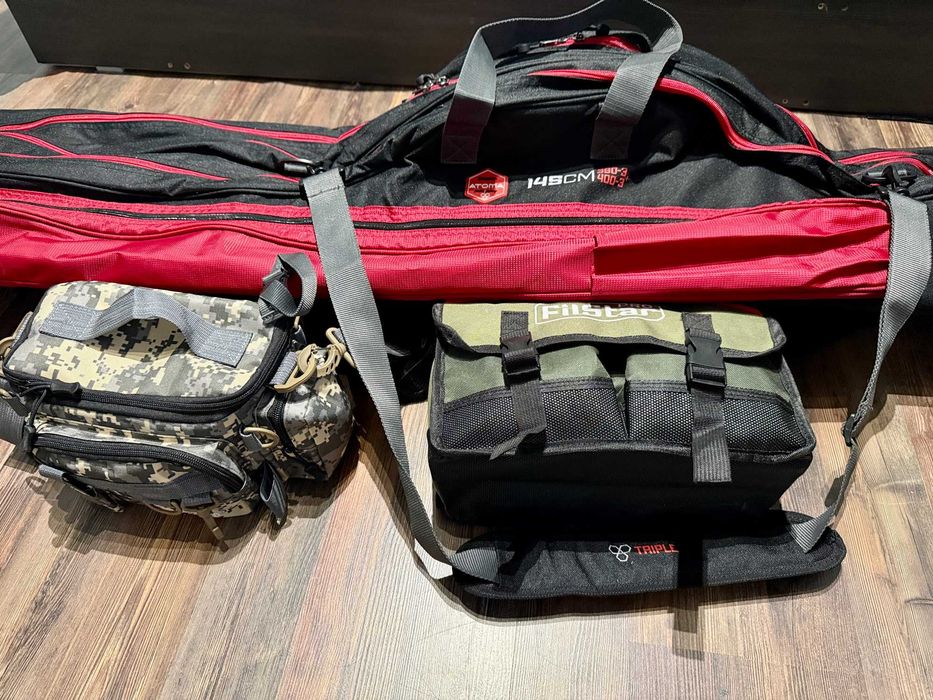 Лот от чисто нови риболовни принадлежности/въдици/макари/примамки