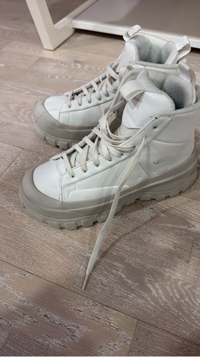 Ghete dama,piele naturala,albe,Nike