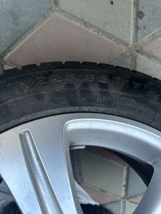 Set jante Mercedes R17 + anvelope iarnă 225/55/R17
