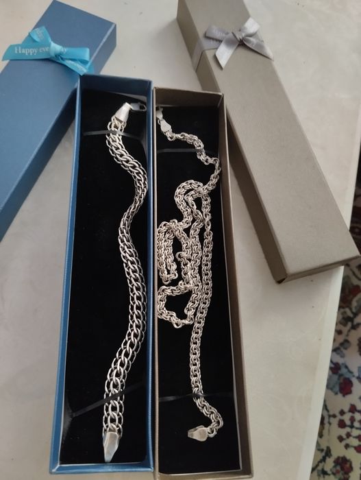 Серебро цепочка браслет