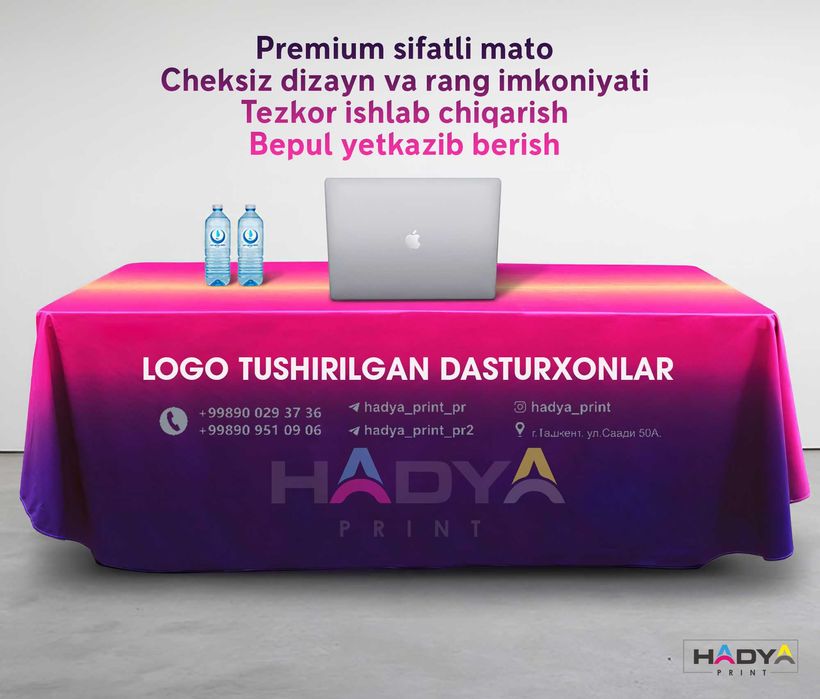 Logo tushirilgan maxsus dasturxonlar