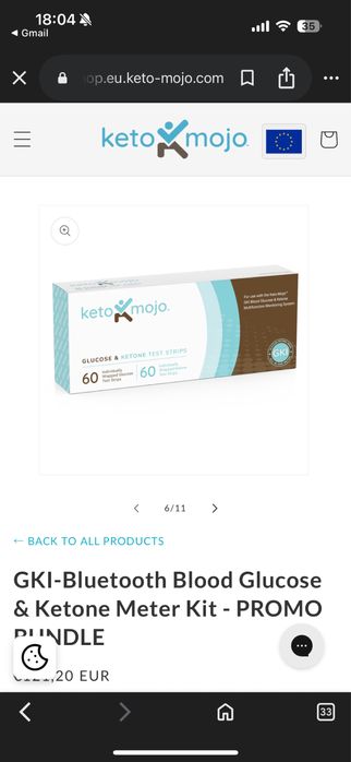 Keto-mojo апарат за измерване на кетони и кръвна захар