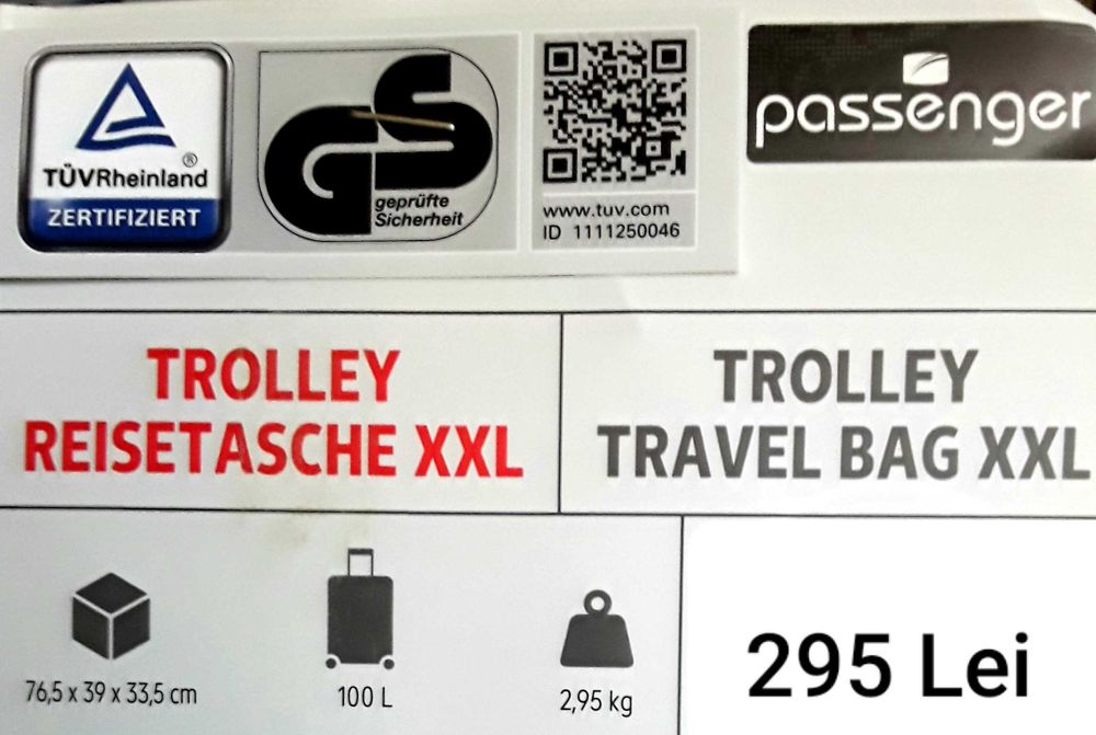Trollere Premium XXL PASSENGER Noi - 250 Lei bucata